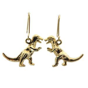 14k Yellow Gold T-Rex Earrings